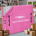 Mattress Bags for Moving and Storage, BETU Queen Mattress Protector Waterproof Mattress Cover with 8 Heavy Duty Handles and Zipper Extra Thick Moving Supplies for Bed Reusable (82x62x13.5 Pink)