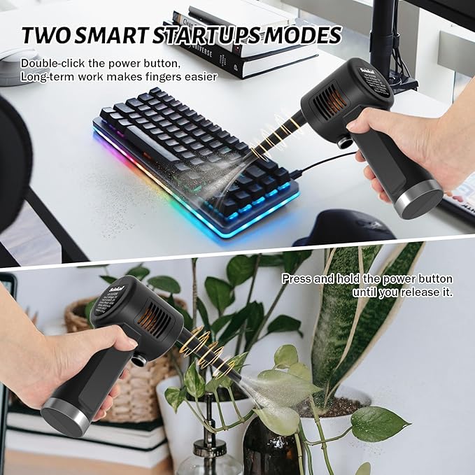 Svinkal Air Duster, Handheld Cordless Air Duster, Air Blower Rechargeable, Electric Compressed air Gun Battery Operation, for Cleaning Computer Keyboard Camera Lego Toys.