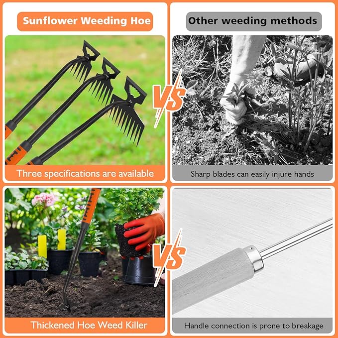 2025 New Weed Remover Tool, Multifunctional Hand Weeder Tool, Portable Garden Weeding Tools, Weeding Artifact Uprooting Weeding Tool for Yard and Garden (11 Tines)