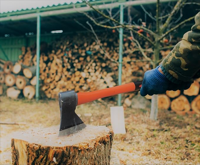 TABOR TOOLS Chopping Axe, Hand Axe, with Strong Fiberglass Handle and Anti-Slip Grip. J57A. (Chopping Axe, 24" Handle)