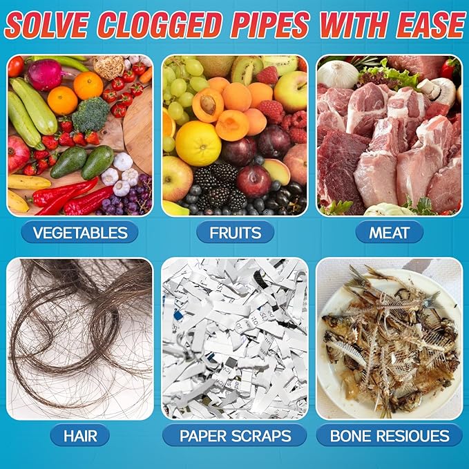 Drain Clog Remover, Powerful Sink Drain Cleaner Powder, Fast Removes Clogs, Hair, Grease & Soap Scum, for Pipes Home Use 260g