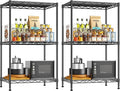 DurayLoly 3 Tier Metal Wire Storage Shelves,Adjustable Small Wire Shelving Unit,Utility Storage Rack for Kitchen,Bedroom,Laundry Room,Pantry & Office,17.7”Wx11.8”Dx35.4”H,Black,2pc