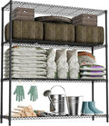 M MZG 2400LBS 47.3" W Stand Shelf Wire Rust-Proof Outdoor Storage Shelving 4-Tier Utility Shelving Unit for Garden Home,Kitchen,Office Dark Grey 17.7" D x 47.3" W x 59.4" H
