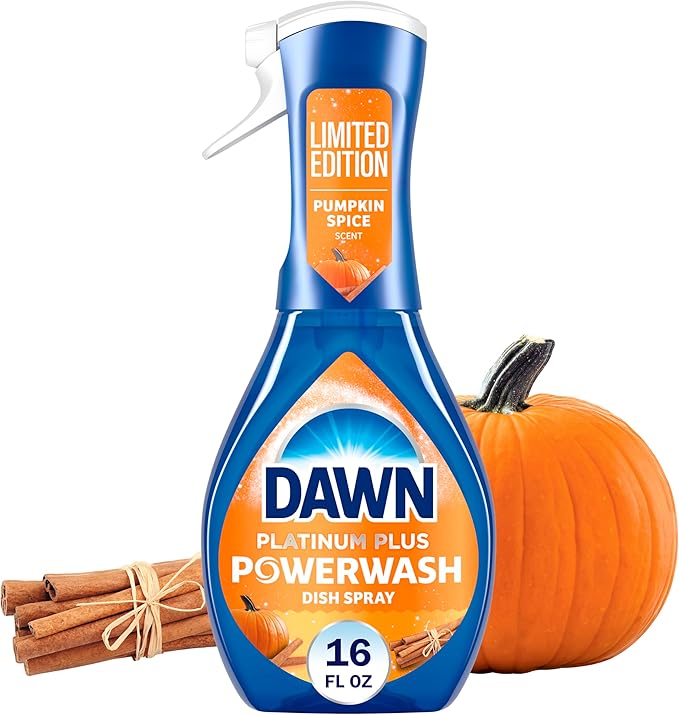 Dawn Powerwash Spray,Dish Soap,Dishwashing Liquid,Pumpkin Spice,1 Starter Kit,16 Fl Oz,(Pack of 2)