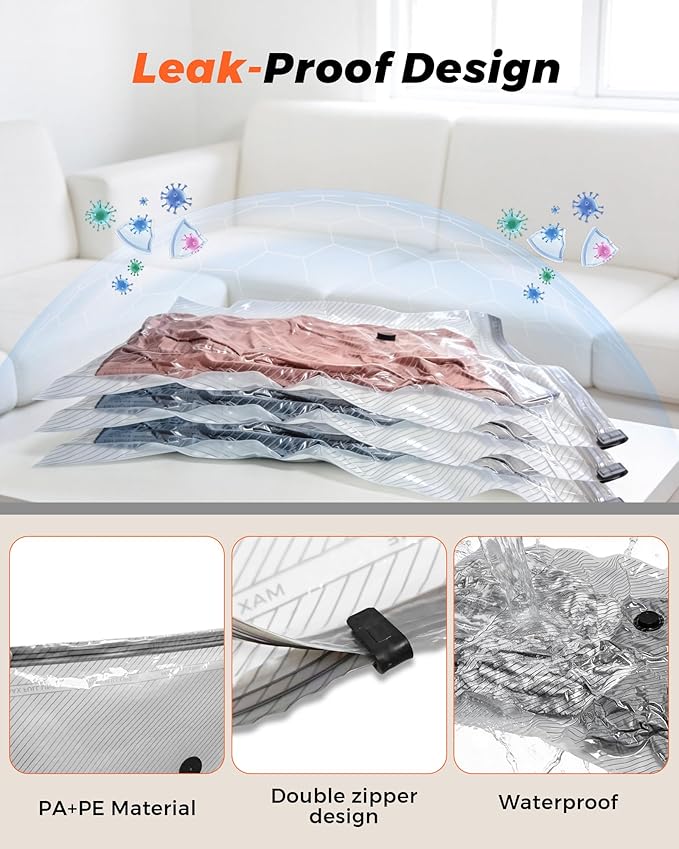 15 Pack Vacuum seal Bags for Clothing Travel with -60000Pa Electric Pump & Luggage Scale, Travel Essentials for Suitcase, Space Saver Compression Packing Bags to Check Luggage Weight & Avoid Fees
