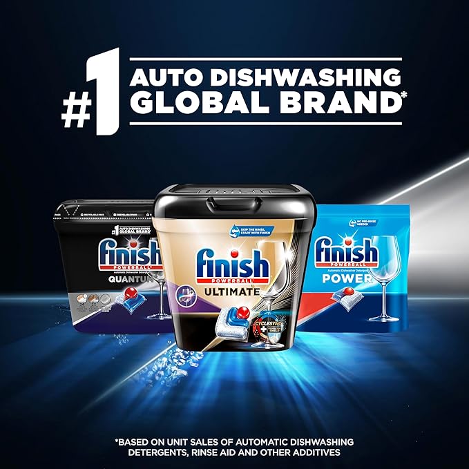 Finish Quantum Dishwasher Pods, No Pre-Rinse Dishwasher Detergent Soap Removes 24HR Dried-On Stain and Grease, Leaving a Virtually Spotless Shine, 22 Count