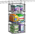3-Pack Laundry Basket, Wire shelves for Laundry Room Space Saving-Metal Laundry Basket Holder,14.5"D x 10.5"W,Black