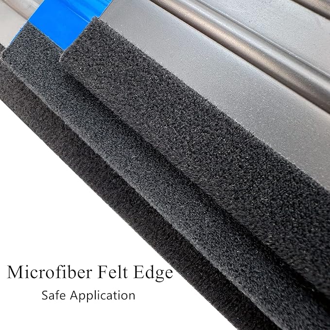 3 Piece Felt Edge Squeegee, 4inch - 5inch - 6inch Vinyl Wrap Squeegee, Plastic Squeegee Scratch-Free for Decals, Adhesive Vinyl, Window Film, Wallpaper