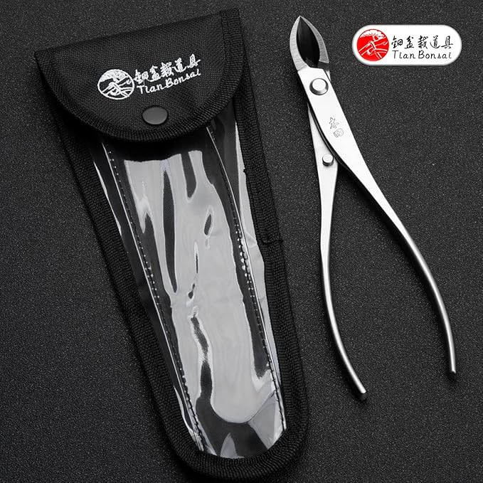 Straight Narrow Edge Cutter Professional Grade Branch Cutter Alloy Steel Bonsai Tools Equip With Tool Bag (MT-SE-185N Designed For Small Size Bonsai Trees)