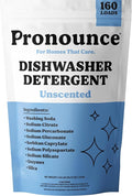 Pronounce Dishwasher Detergent Powder - Cleaner Ingredients, Fragrance Free - Ultra Concentrated, Cuts Grease and Grime, Dishwasher Pods Alternative (Residue-Free). (160 Loads, Unscented)