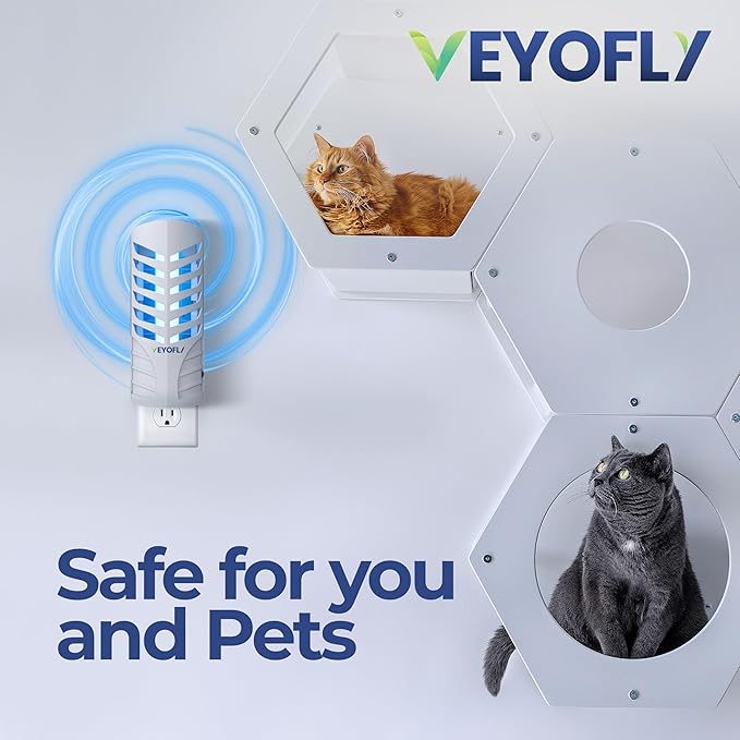 VEYOFLY Fruit Fly Traps for Indoors, Fly Trap Indoor, (4 Device + 12 Refills) Fly Catcher Indoor, Gnat Traps for House Indoor, Fly Trap, Plug in Light Flying Insect Trap, Bug Killer