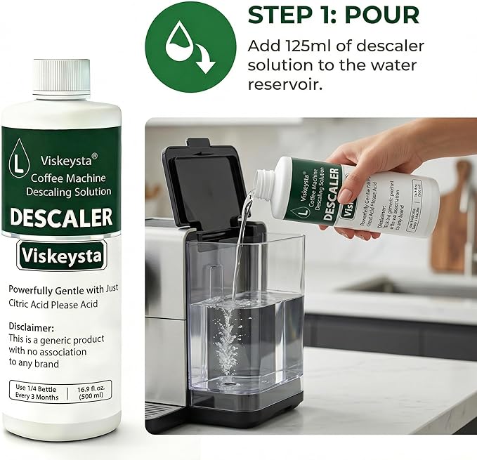 Gentle Descaling Compatible with Casabrews Coffee Machines, 500ml Bottle for 4 Uses