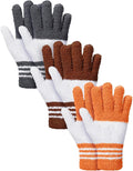 Patelai 3 Pairs Microfiber Plant Dusting Gloves Leaf Cleaning Gloves for Indoor Plants, Blinds, Furniture, House (Red,Green,Yellow,Small)