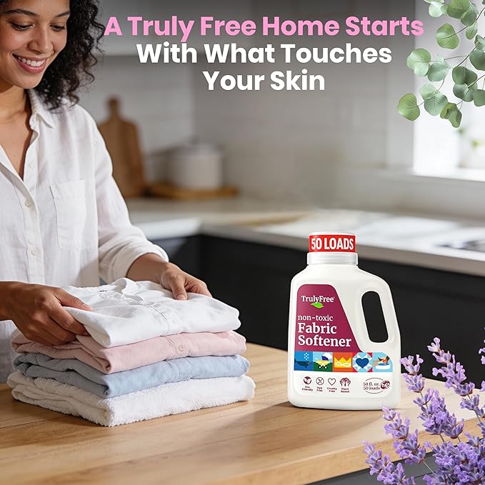 Truly Free Natural Fabric Softener | Non-Toxic for Babies & Kids Sensitive Skin | Plant-Based Laundry Softening Conditioner | Safe, Gentle & Chemical-Free | Signature Scent | 1 Pack with Jug