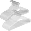 SONGMICS Clothes Hangers, Pack of 50 Plastic Coat Hangers, Space-Saving, Cloud White UCRP050W05