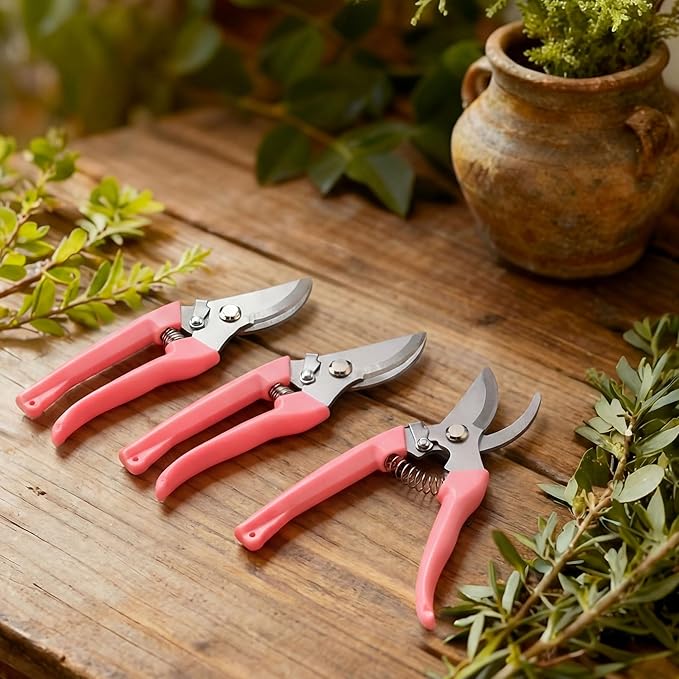 Chumia 30 Garden Flower Shears Pruning Scissors Heavy Duty Plant Scissors Trimming Garden Clippers Hand Tree Pruner for Yard Gardening Plants Hedge Flower Tree Cutting Secateurs (Pink)