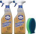 Bar Keepers Friend MORE Spray + Foam Multipurpose Cleaner (2 x 25.4 oz) & Dish Fish Dual Sponge for Bathroom, Kitchen & Outdoor Use on Stainless Steel, Aluminum, Brass, Tile, Ceramic, Porcelain & More
