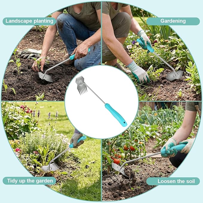 Garden Weed Tool,2026 Portable Gardening Tools,Adopting Ergonomic Handle Design,Stainless Steel Weeding Tools,Hand Weeder Tool Suitable for Farm Planting,Gardening