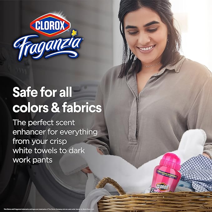 Clorox Fraganzia Laundry Scent Booster Crystals, In-Wash Fragrance Beads for Fresh-Smelling Clothes & Linens, Safe for All Fabrics & Colors, Easy-Pour Bottle, Spring Scent, 36 Oz, 6 Pack