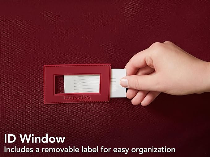 Covermates Keepsakes - Storage Box - Heavy Duty Polyester - Reinforced Handles - ID Window - Indoor Storage - Closet Storage, Red