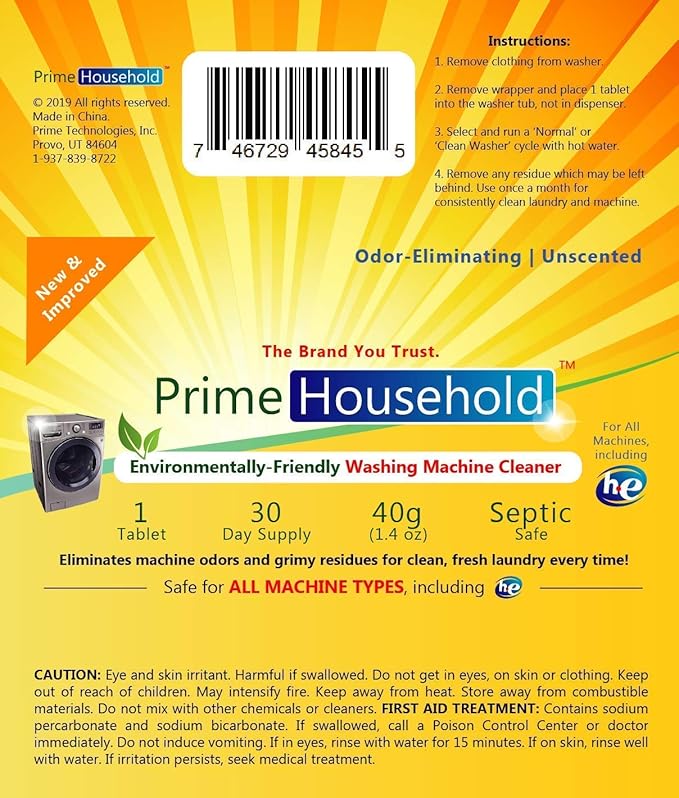 Eco-Friendly Washing Machine Cleaner, 8-XL-Tablets