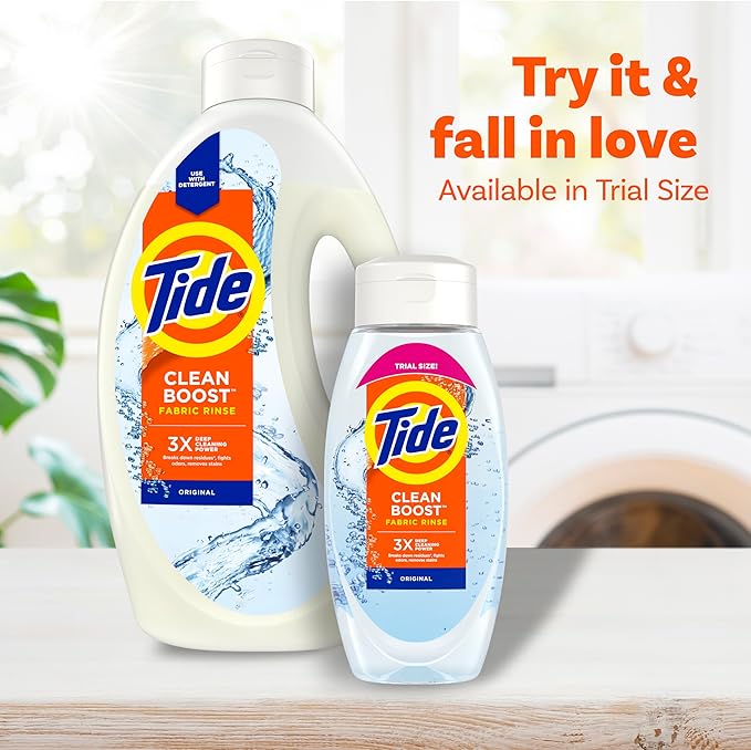 Tide Clean Boost Fabric Rinse, 62 fl oz fl oz, Removes Odors and Residues, Safe on All Fabrics, Free of Dyes and Heavy Perfumes, Original Scent