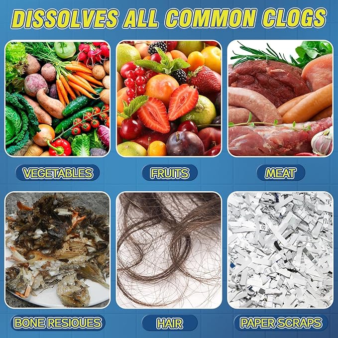 Drain Cleaner Powder, Powerful Drain Clog Remover, Sink and Drains cleaner to Dissolve Clogs, Drains Opener Removes Hair, Grease, Soap Scum and Food Residue, Safe for Pipes and Septic Systems