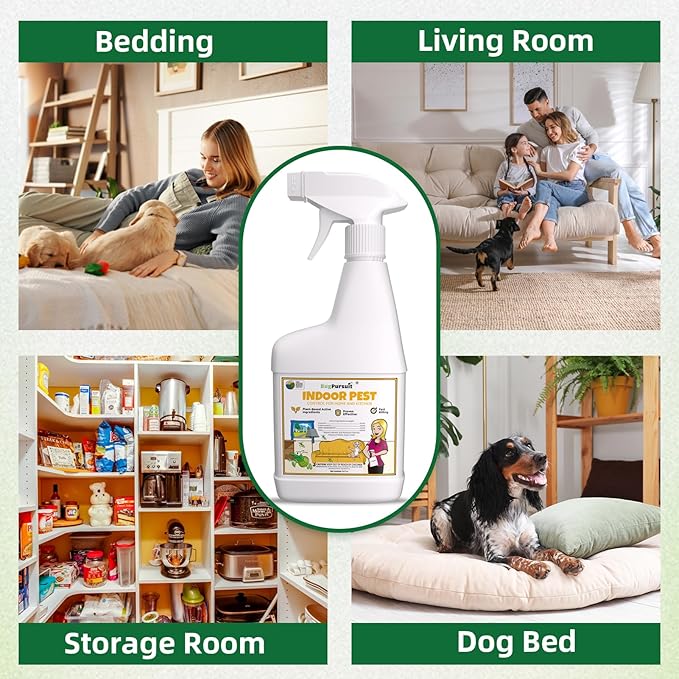 Bed Bug Spray 24 Oz, Carpet Beetle Killer, Indoor & Outdoor Bug Control for Mite, Ant, Spider and Flea, Plant Extract Based Non Toxic Bed Bug Killer, Child & Pet Safe