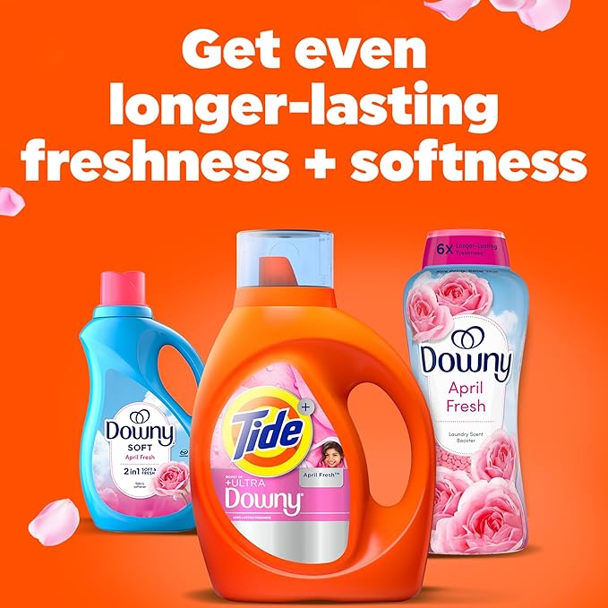 Tide Plus Boost of Ultra Downy Liquid Laundry Detergent, April Fresh Scent, 92 fl oz, 65 Loads, Laundry Detergent Liquid with Long-Lasting Freshness