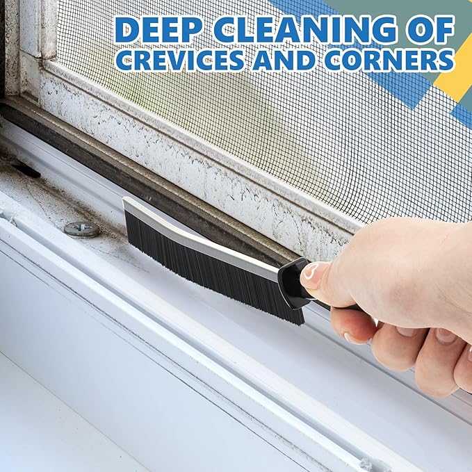 Crevice Cleaning Brush, Pack of 6, Hard Bristle Crevice Cleaning Brush, Shower Cleaner Brush, Bathroom Gap Cleaning Brush, Multifunctional Cleaning Tools, Gap Brush, Grout Brush for for Household Use