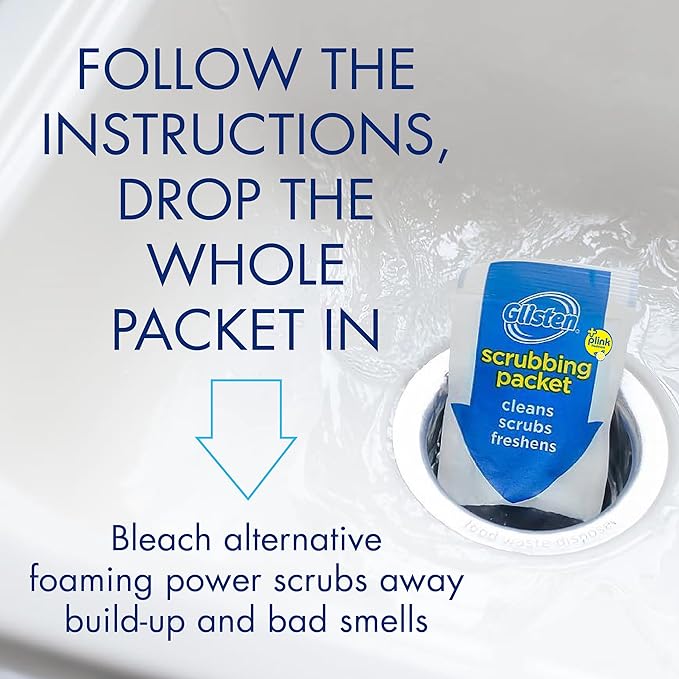 Glisten Garbage Disposer Foaming Cleaner, Lemon Scent, 2-Pack (8 Uses)