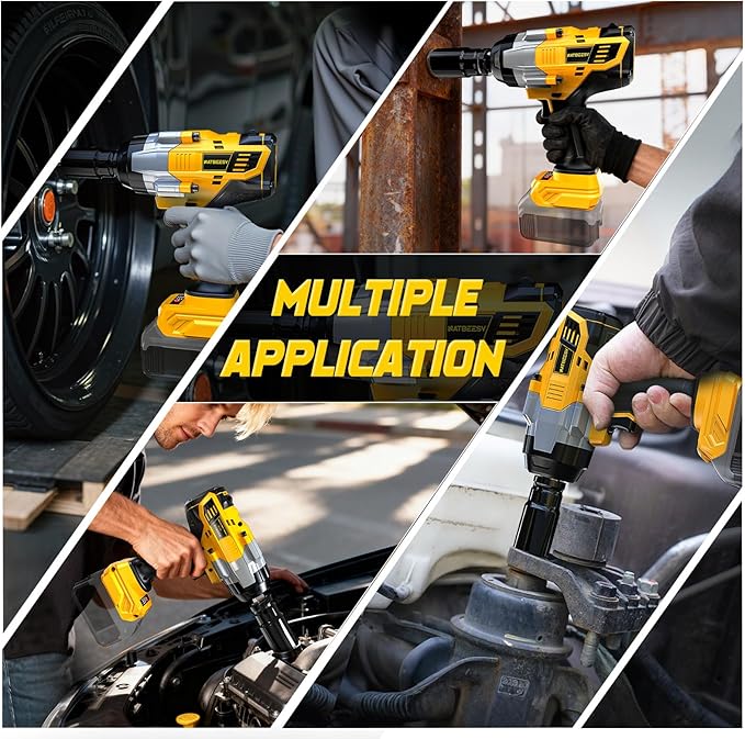 Cordless Impact Wrench Compatible with DeWalt 20V Battery: 1/2 Inch Hog Ring Impact Driver - High Torque - 2300N.m/1700Ft-lbs Cordless Impact Gun - Brushless Motor with LED Light - Tool Only