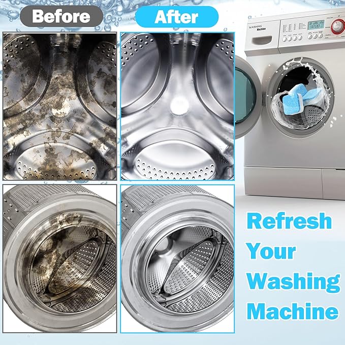 150 Pcs Washing Machine Cleaner Tablets Washing Machine Deep Cleaner Tablets for Front Loader and Top Load Washer
