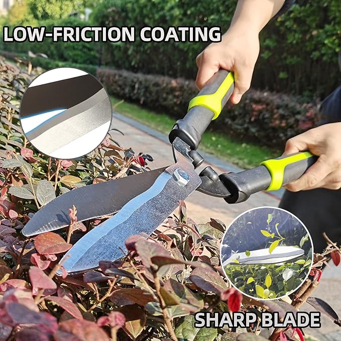 Hedge Clippers Shears Hedge Shears for Trimming Borders, Garden Tools Hedge Clippers, Bush Cutters Trimmer with Sharp Wavy Blades, Garden Shears for Hedges (19 Inch)