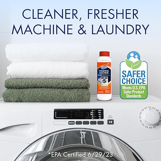 Glisten Washing Machine Cleaner, Helps Remove Odor, Buildup, and Limescale, Fresh Scent, Made in the USA, 12 Ounce Bottle