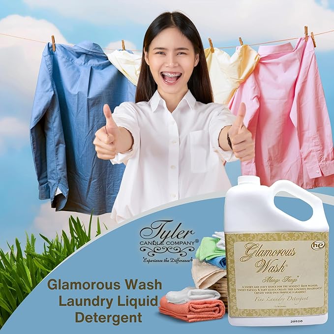 Worldwide Nutrition Bundle Compatible with Tyler Candle Company Glamorous Wash Diva Laundry Liquid Detergent - Hand and Machine Washable Diva Laundry Detergent - 3.78L (1Gallon) Detergent w/Keychain