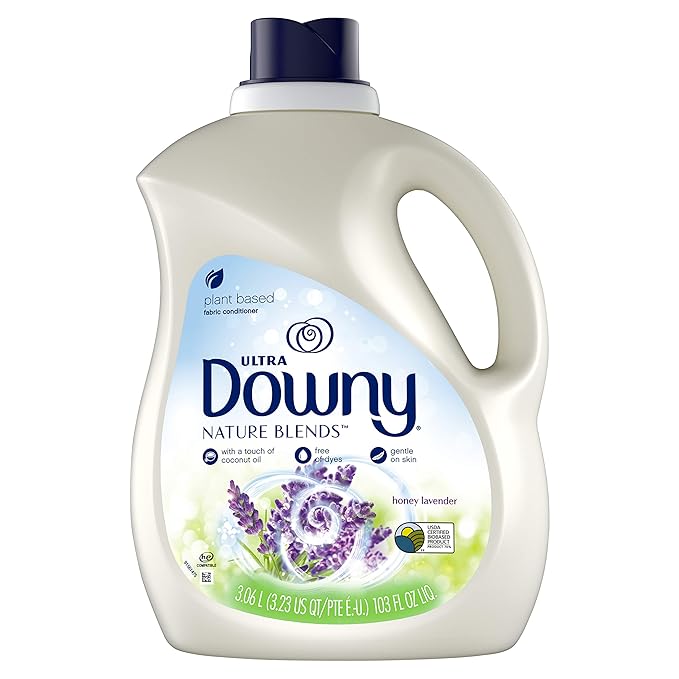 Downy Downy Nature Blends Liquid Fabric Conditioner (Fabric Softener), Honey Lavender, 120 Loads 103 fl oz, 103 Fl Oz