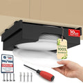 10 inch Paper Plate Dispenser Holder Bamboo Under Cabinet Vertical Rack for Kitchen Countertop Organizer Space Saver Shelf Lid Holder Counter Storage Can Dispenser Pantry Aid Caddy Estante (Black)