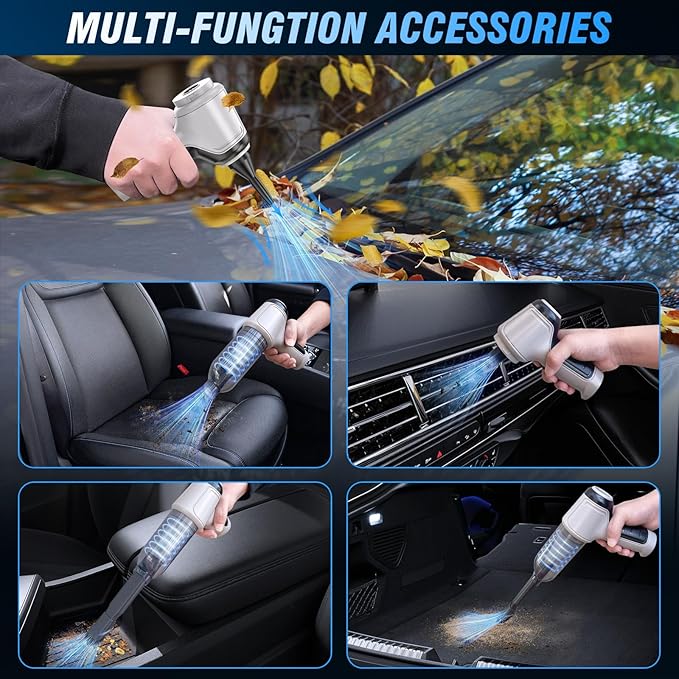 Handheld Car Vacuum Cleaner 12 Handheld Car Vacuum - 15000Pa Cordless Wet/Dry, 120W High Power with Complete Accessory Kit for Cars, Pet Hair, Home & Office Black