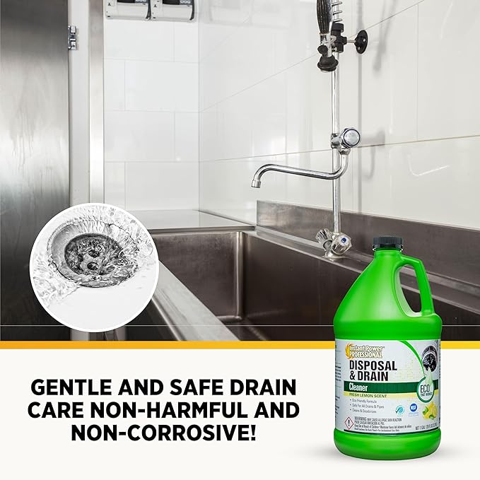 Instant Power Professional Disposal and Drain Cleaner - Keeps all Drains Clear and Running, Cleans and Deodorizes, Safe for Septic Tanks, 1 Gal