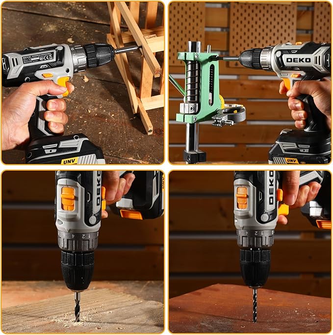 Power Drill Cordless: DEKOPRO Cordless Drill 20V Electric Power Drills Set Tool Drills Cord-less Set with Battery and Charger