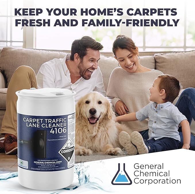 Carpet Traffic Lane Cleaner 4106 - Concentrated Carpet Pre Treatment Stain Remover - Incredible Stain Remover - Floor Covering Solution - Ideal for Industrial & Home Rug Cleaning- 55 Gal