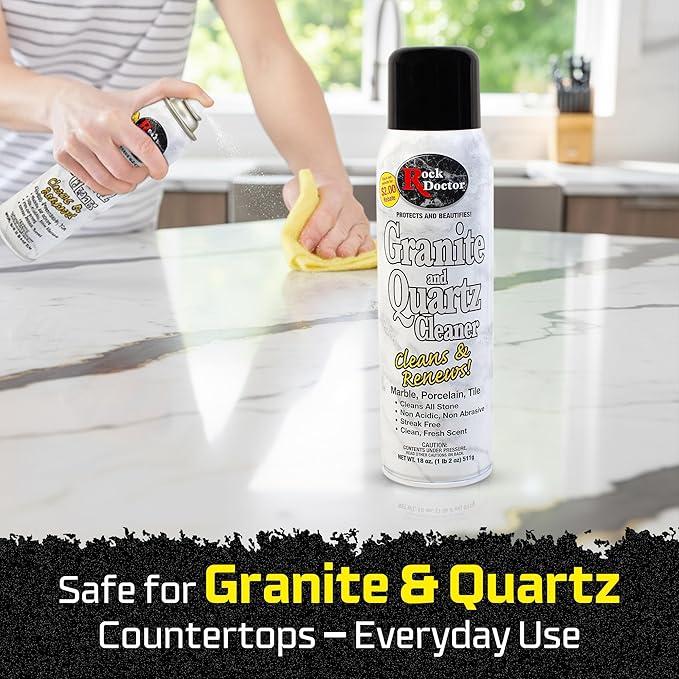 Rock Doctor Granite Cleaner - Cleans& Renews Surfaces - (18 oz) Surface Cleaner Spray, Granite/Marble Countertop Cleaner, Cleaning Spray for Vanity, Table Top, Kitchen Counters, Stone Surfaces