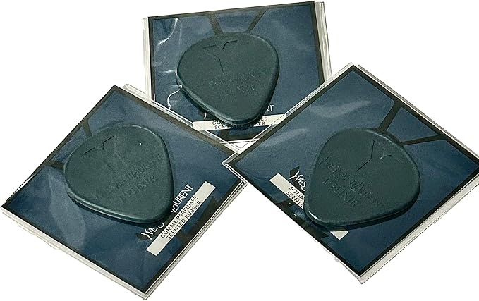Yves Saint Laurent YSL MEN Y L'ELIXIR SAMPLE Perfume Scented Rubber Guitar Pick (PERFECT for Gym bags, Car freshner, Gifts, Fabric Drawer Fragrance, Holiday Stalking Stuffers - SET OF 3 FLAT 1 INCH