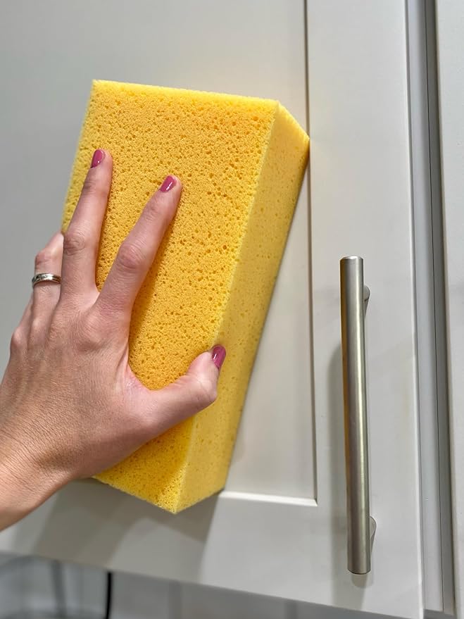Multi-Purpose Sponges for Cleaning - Yellow 4 Pack, Large Sponges for Car Washing, Tile & Grout, All Purpose Cleaning