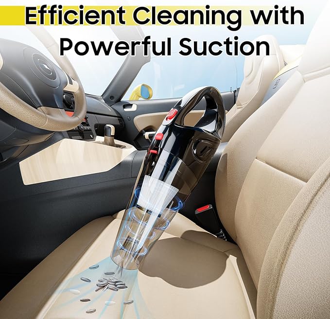 Cordless Hand Held Vacuum Cleaner Rechargeable - Portable Handheld Vcauum Lightweight & Low Noise, Washable Filter, Easily Clean Dust & Hair Fastly, Suit for Car/Home/Office