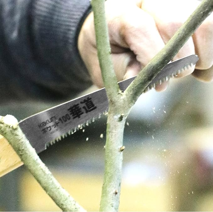 KAKURI Bonsai Saw Folding 4" for Bonsai and Ikebana Cutting, Japanese Pull Saw Razor Sharp Japanese Steel Blade, Mini Pocket Bonsai Pruning Saw for Branch, Foldable Wood Handle, Made in JAPAN