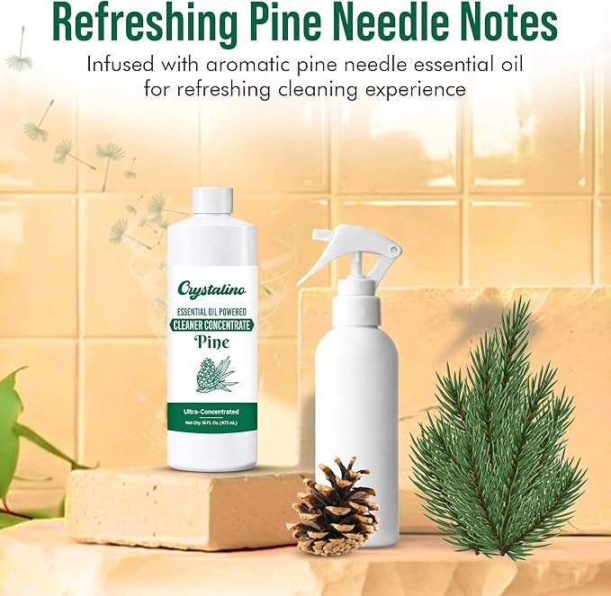 Pine Needle Natural Cleaning Concentrate |16 oz| Cleaner Concentrate, Pine Essential Oil Cleaner, Best Non Toxic All Purpose Cleaning Supplies, Inspired Blyss Aroma Mop Soap