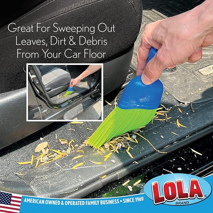 LOLA Whisk Broom, Hand Brush, Durable Bristles, Whisks Away Dirt & Debris, Compact, Hang Hole for Easy Storage, Indoor/Outdoor, 1 Pack