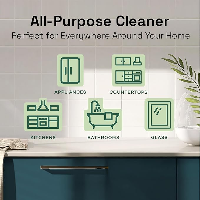Clean Republic All-Purpose Cleaner, Daily Use Cleaning Spray for Kitchens, Bathrooms, and More, 32 Fluid Ounce Bottle, 2-Pack